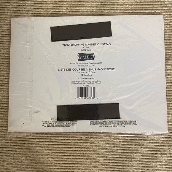 Vintage 2010 Studio 18 Menu/Shopping Magnetic Listpad 8'' x 6'' 52 Sheets Unused - Picture 2 of 6